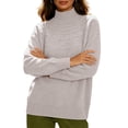thumbnail image 3 of Diufon Turtleneck Sweaters for Women Fall Winter Long Sleeve Mock Neck Knitted Pullover Thicken Warm Sweater, 3 of 8