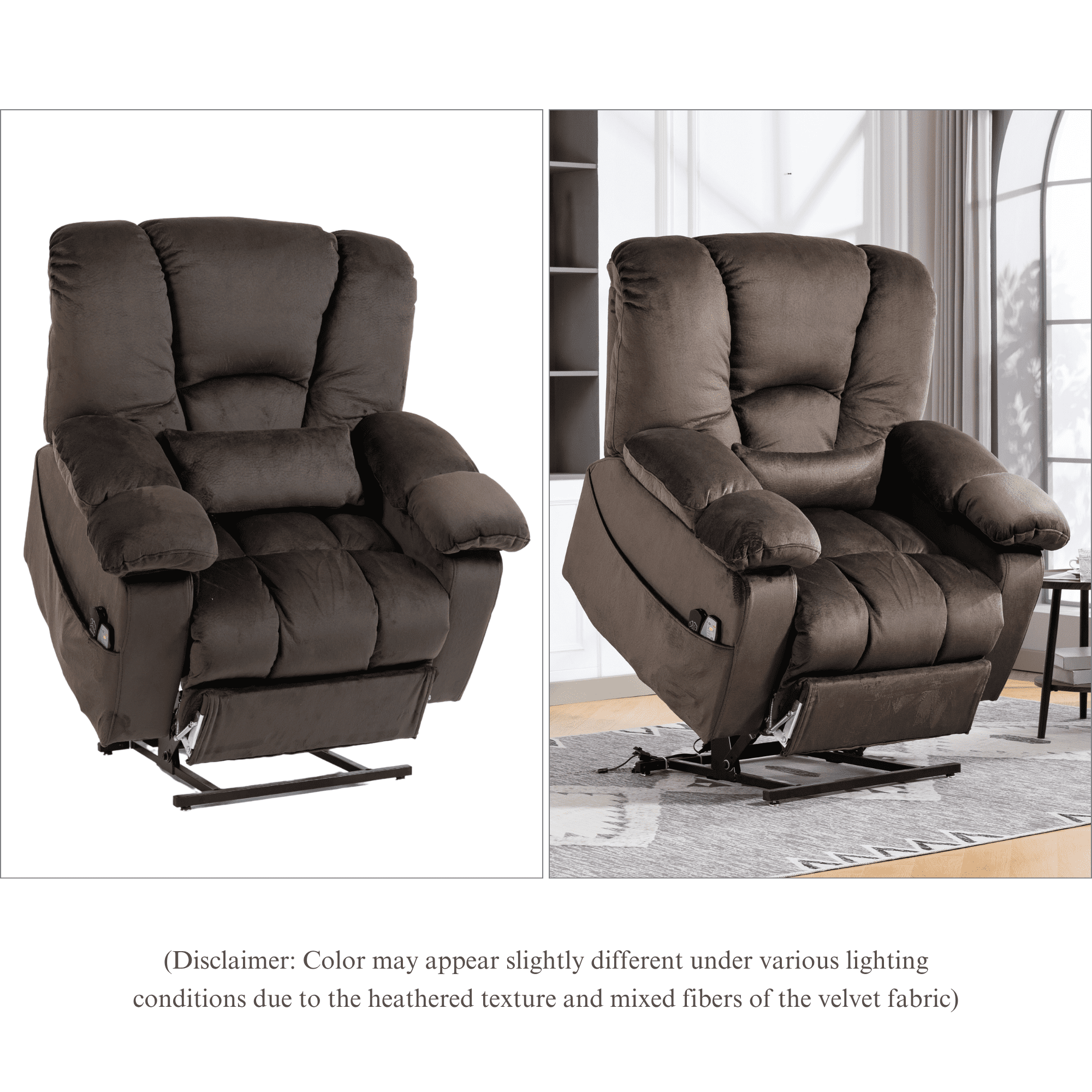 Big Man 500 lbs Power Lift Recliner for Big & Tall Elderly Adults 28 Inch Wide Seat, Lay Flat Lift Recliner Chair with Extended Footrest, Heat Massage, USB Type-C, Flip Arm Storage & Cup Holders