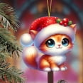 thumbnail image 4 of Lilixerw 2pcs Personalized Christmas Tree Cute Cats Pendants,2D Funny Christmas Cats Ornament for Christmas Tree Ornament, 4 of 8