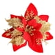 thumbnail image 1 of Monstrate Decoración de flores artificiales de Navidad con purpurina, adorno de árbol de Navidad brillante, accesorios de diseño de fiesta para sala de Kits de decoración para fiestas oro rojo Monstrate HA069938-03, 1 of 6