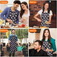 thumbnail image 7 of Dark Blue Cartoon Unicorn Flower Leaf Apron-Garden Aprons for Women with Pockets-Cotton Linen Waterproof Kitchen Cooking Gardening Aprons Adjustable for Kitchen,Cooking,BBQ and Salon 33x27 Inch, 7 of 7