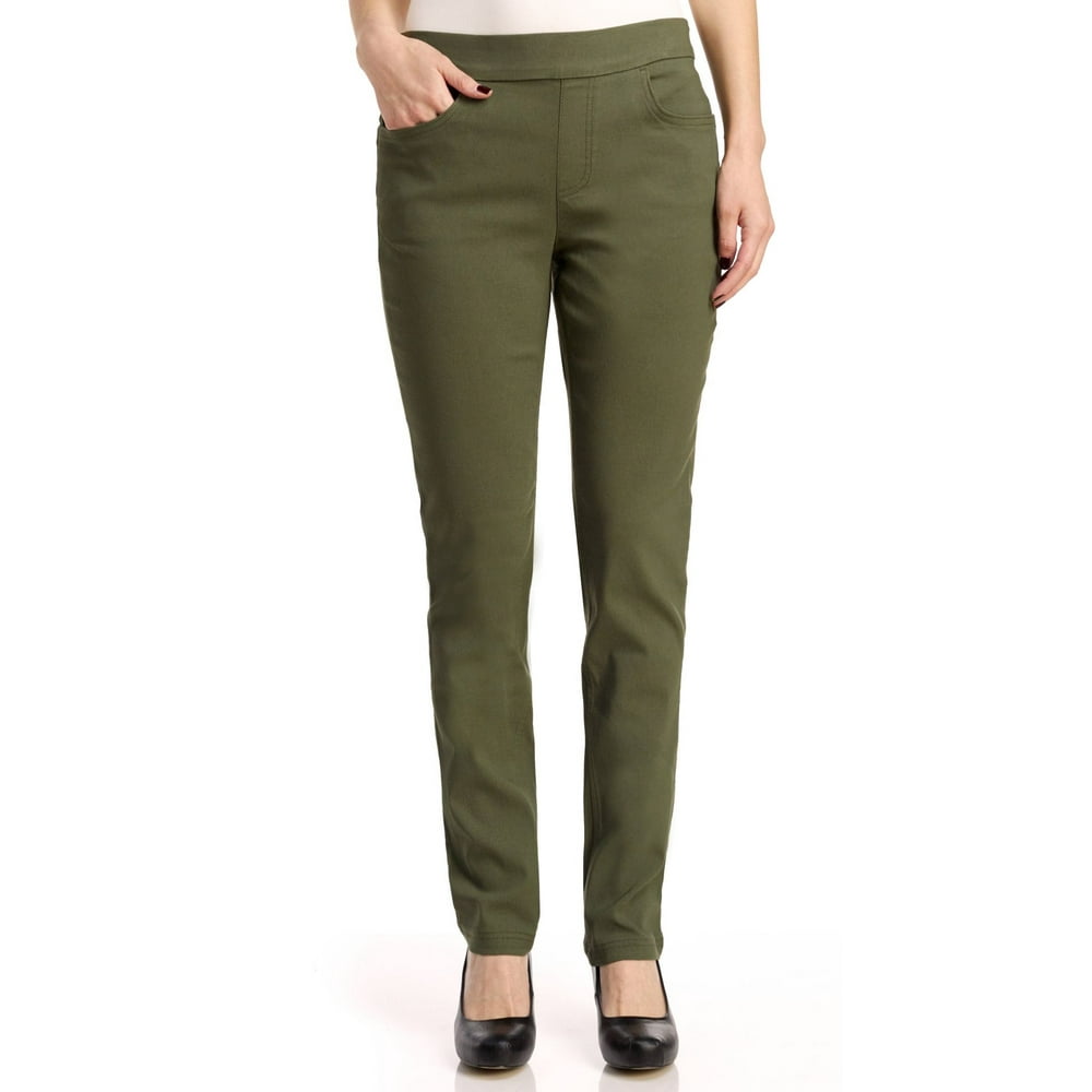 Erika Erika Women's Joey Stretch Twill PullOn Pants, Rosemary, Large