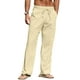 thumbnail image 4 of Pantalones Sailwind casual de lino para hombre, playa, verano, beige y amarillo, 4 of 6