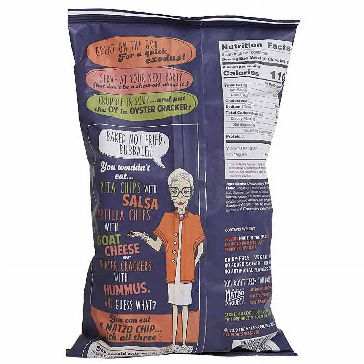 The Matzo Project Matzo Chips, Salted, Kosher, Vegan, Nut-Free, No Trans Fat, Nothing Artificial, 6 oz