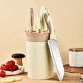thumbnail image 5 of Peniguingy Kitchen Knife Set, 6-Piece Professional Chef Knife Set with Block, Ultra Sharp Stainless Steel Knife Block Set with Comfortable & Non-Slip Grip, Nice Gift for Family Friends (Brown), 5 of 7