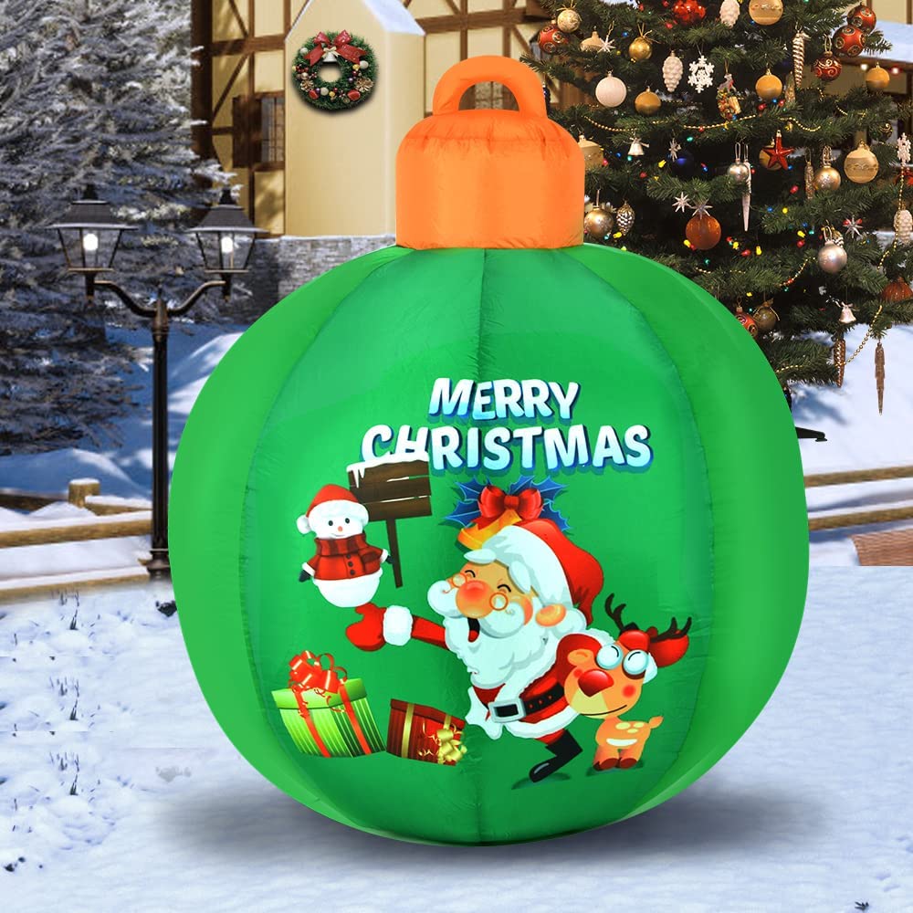 5FT Christmas Inflatable Balls Yard Decorations Blow Up Inflate Lighted