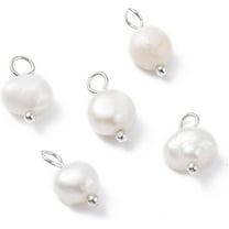 10pcs 10Pcs Natural Cultured Pearl Charms Freshwater Pearl Pendants with Brass Ball Head Pins White Pearl Dangle Charms for Women Necklace Bracelet Jewelry Craft Making 10~12x6.5~8x4~5.5mm