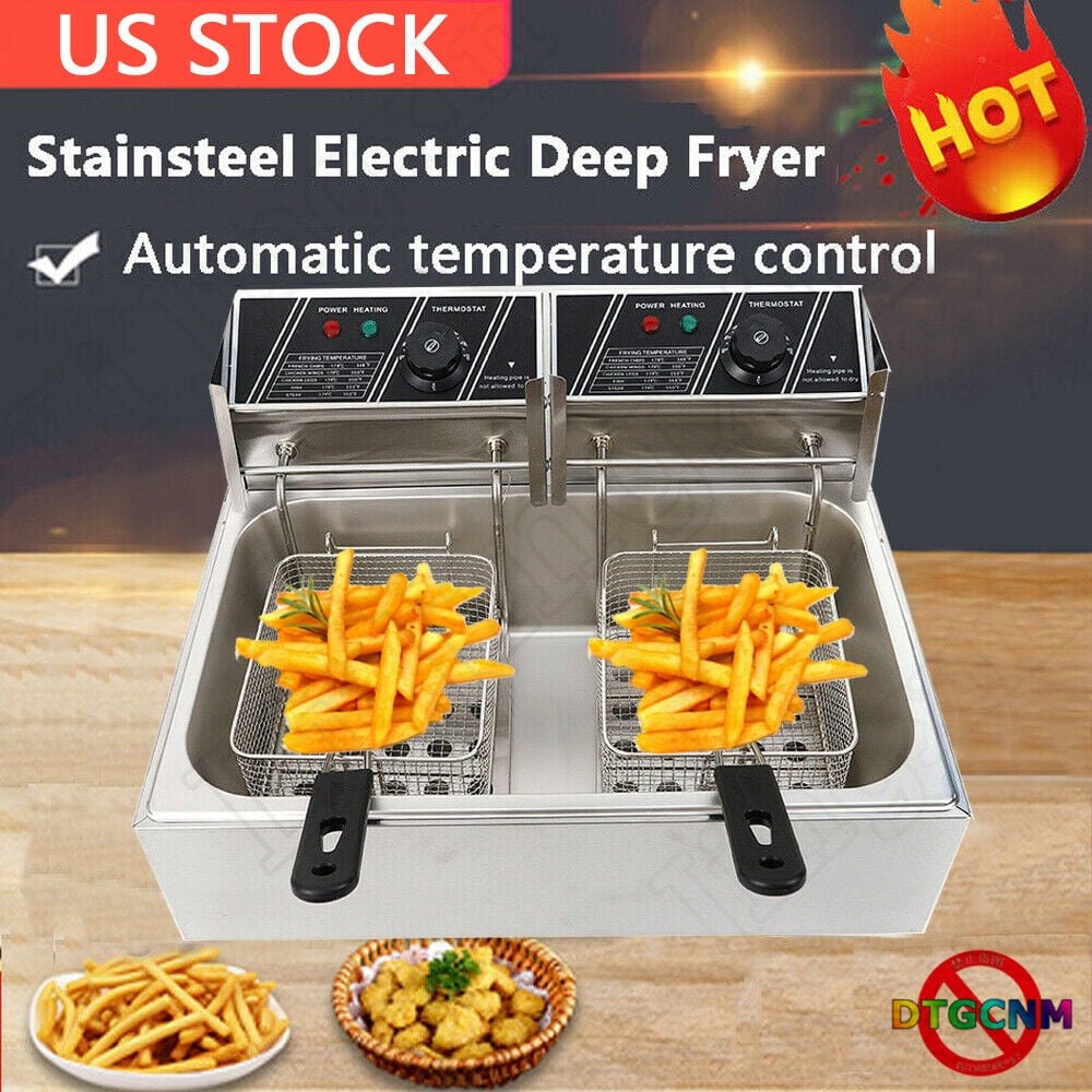 Goorabbit BIG SALES! Double Deep Fryer 2Basket Electric Fryer for