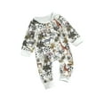 thumbnail image 2 of Qiylii Baby Boy’s Forest Animals Printing Romper Button Long Sleeve Jumpsuit, 2 of 6