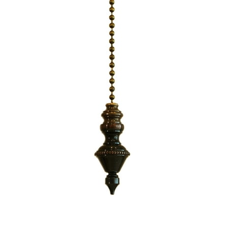 

Beaded Knob Spire Ceiling Fan Pull 1.5 h with 12 Oiled Bronze Brass Chain