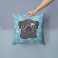 thumbnail image 2 of Winter Snowflake Dog Face Design Fabric Decorative Pillow, 2 of 4