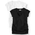thumbnail image 3 of Times Two Maternity V-neck Ruched Sides Knit Top - 2 Pack, 3 of 8