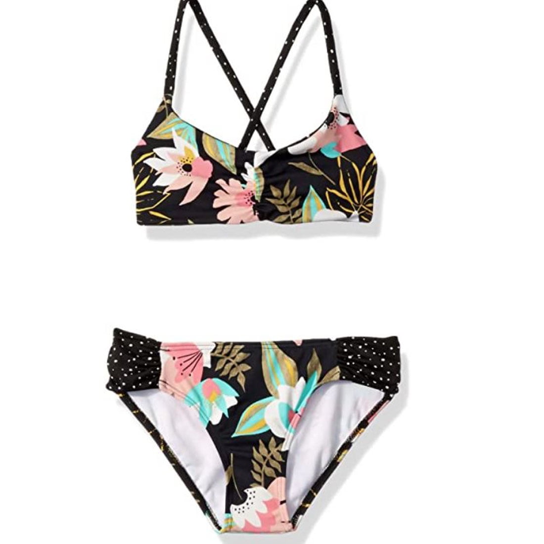 Billabong Billabong Girls' Night Bloom Tali Bikini Set, Black, 14