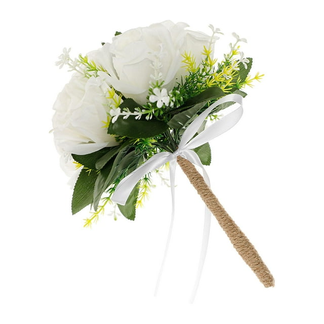 Ramo de novia de boda, ramo de flores artificiales, ramo de rosas con flores, ramo de dama de honor para fiesta de boda