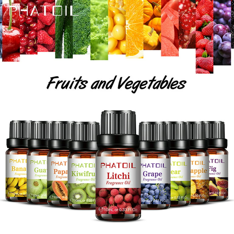 Fruit Essential Oils Set, Fruit Fragrance Scented Oils for Diffuser, Soap  Candle Making Scents, Christmas and Birthday Gifts for Parents on