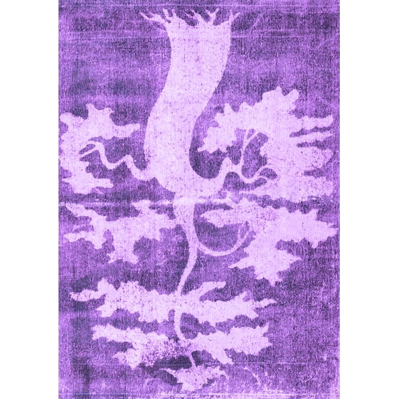 Ahgly Company Indoor Rectangle Persian Purple Traditional Area Rugs, 8' x 10'
