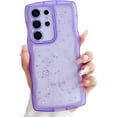 thumbnail image 7 of Glitter Curly Wavy Clear TPU Case Compatible with Samsung Galaxy Case (Galaxy S21 Ultra,White), 7 of 7