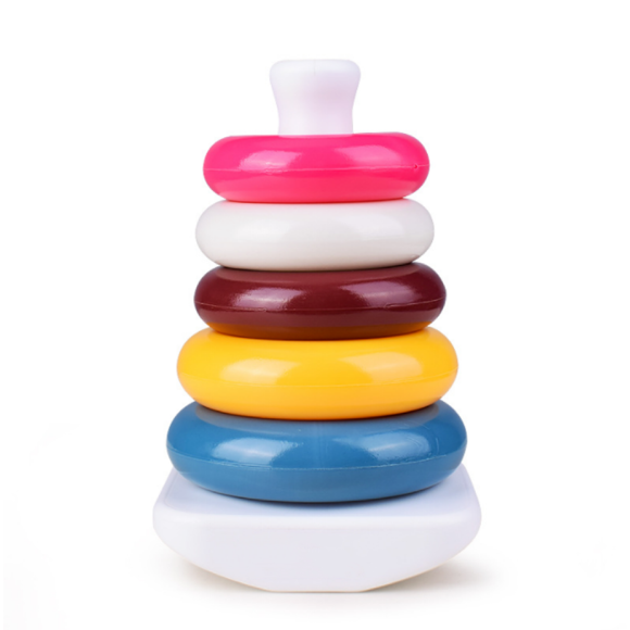 Sassy Stacks of Circles Stacking Ring Learning Toy, Age 6+ Months, Multi,