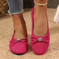 thumbnail image 4 of Willtoo Women’s Flats Round Toe Slip‑on Ballet Shoes, Bow Rhinestone Decor Soft Lightweight Dress Casual Footwear Office Dating Daily Walking Shoes, 4 of 5