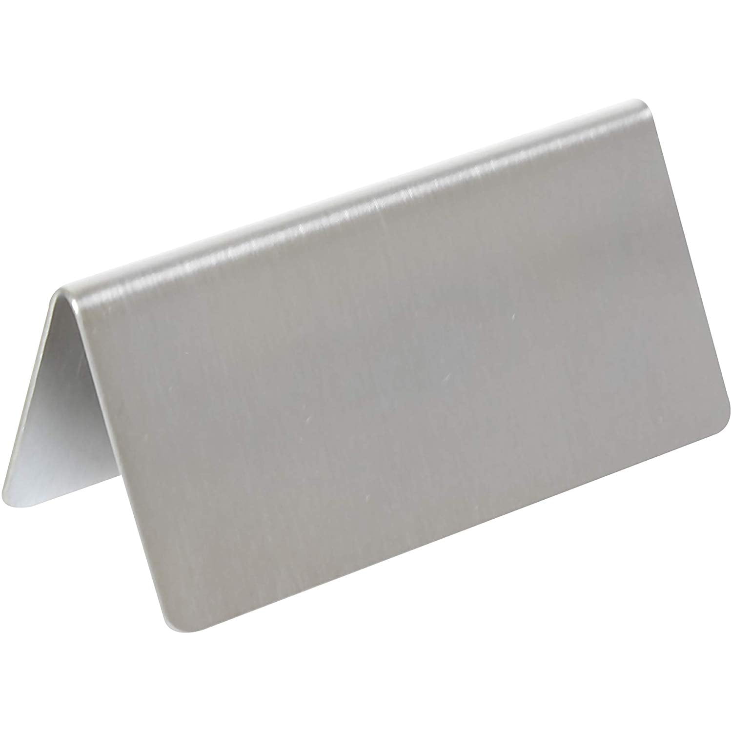 3" X 1 1/2" Table Tent Sign, "Blank", Stainless Steel,Pack of 36