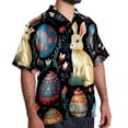 thumbnail image 2 of Easter Men's Short Sleeve Printed Poplin Shirt with Spread Collar Tops - Casual Button Down Summer Beach Shirt for Men and Women, 2 of 6