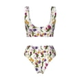 thumbnail image 6 of Rocae Tulips Flowers for Bikini Set for Women Two Piece Sexy High Swimsuits Split Crossover Bikini Small, 6 of 9
