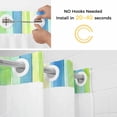 thumbnail image 2 of No Hook Shower Curtain with Snap in Liner, Watercolor Green Blue Stripe Waterproof Bath Curtain Double Layers with See Through Top Window, Modern Abstract Line Texture Hotel Shower Curtains 72x72in, 2 of 9