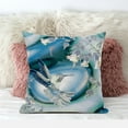 thumbnail image 3 of Amrita Sen Curious Humming Bird Throw Pillow in White Blue 16x16, 3 of 5