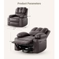 thumbnail image 2 of 360° Swivel Rocker Recliner Chair for Adults, Lazy Recliner for Adults, 22 in with 1.5X Sponge Filling, Side Pocket, and Cup Holder, for Living Room, Bedroom, and Nursery, Coffee, 2 of 10