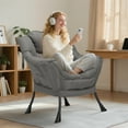 thumbnail image 2 of Pirecart Large Accent Chair, Lazy Chair with Side Pocket, Modern Reading Chair for Living Room, Comfy Lounge Chair, Gray, 2 of 9