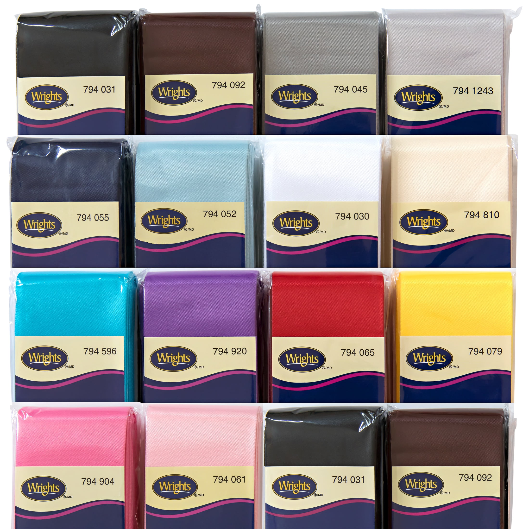 (2 pack) Wrights Blue Satin Blanket Binding 4.75 yd Polyester Blend Sewing Trim