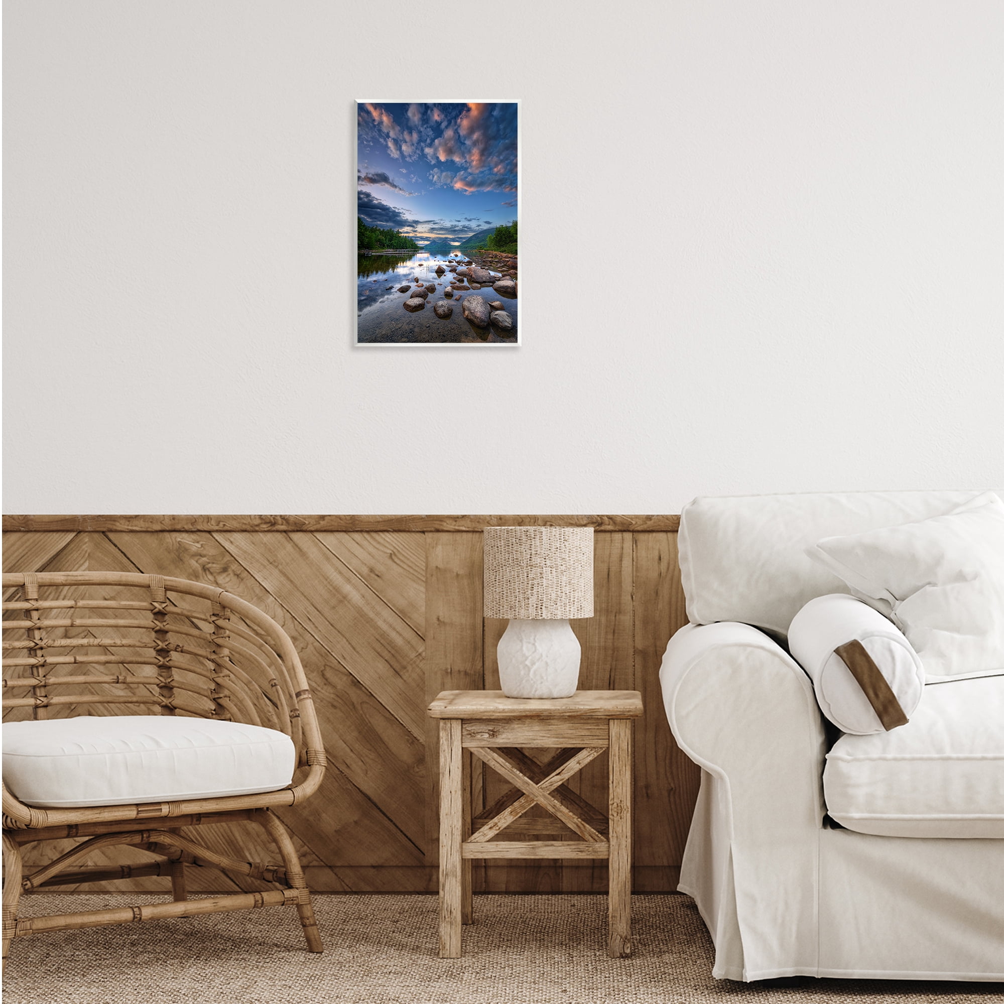 Stupell Industries Rocky Mountainous Shore Landscape & Nature Photography Unframed Art Print Wall Art, 13 x 19