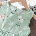 thumbnail image 5 of XASZHN Robe d'Été Décontractée pour Enfants Robe d'Été pour Filles Robes de Princesse Décontractées Sans Manches Imprimé Floral Robe de Plage en Coton pour Enfants Verte 5-6 Ans Robes d'Été Décontractées pour Filles, 5 of 5