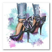 Designart ' Bright Colorful Trendy Woman Fashion Shoes ' Modern Canvas Wall Art Print