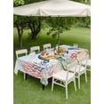 thumbnail image 3 of Outdoor Tablecloth with Umbrella Hole and Zipper, Coastal Sea Turtle Rectangle Table Cloth 60x120 Inch Waterproof Tablecloth, Marine Coral Jellyfish Starfish Oceans Picnic Table Cover for Patio, 3 of 7