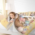 thumbnail image 3 of Erosebridal Cartoon Bunny Rabbit Kids Twin Comforter Sets,Colorful Easter Egg Pink Floral Bedding Set For Girls Reversible 2 Pieces, 3 of 7
