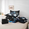 thumbnail image 6 of Manfei Sporty Motocross 7-Piece Twin Bedding，Speed Theme Bedding Comforter Set，Blue,Black Reversible, 6 of 7