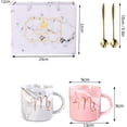 thumbnail image 3 of Juego de tazas de café para parejas, tazas de café para novios, taza de cerámica con cuchara, regalo para bodas, San Valentín, Navidad, 3 of 4