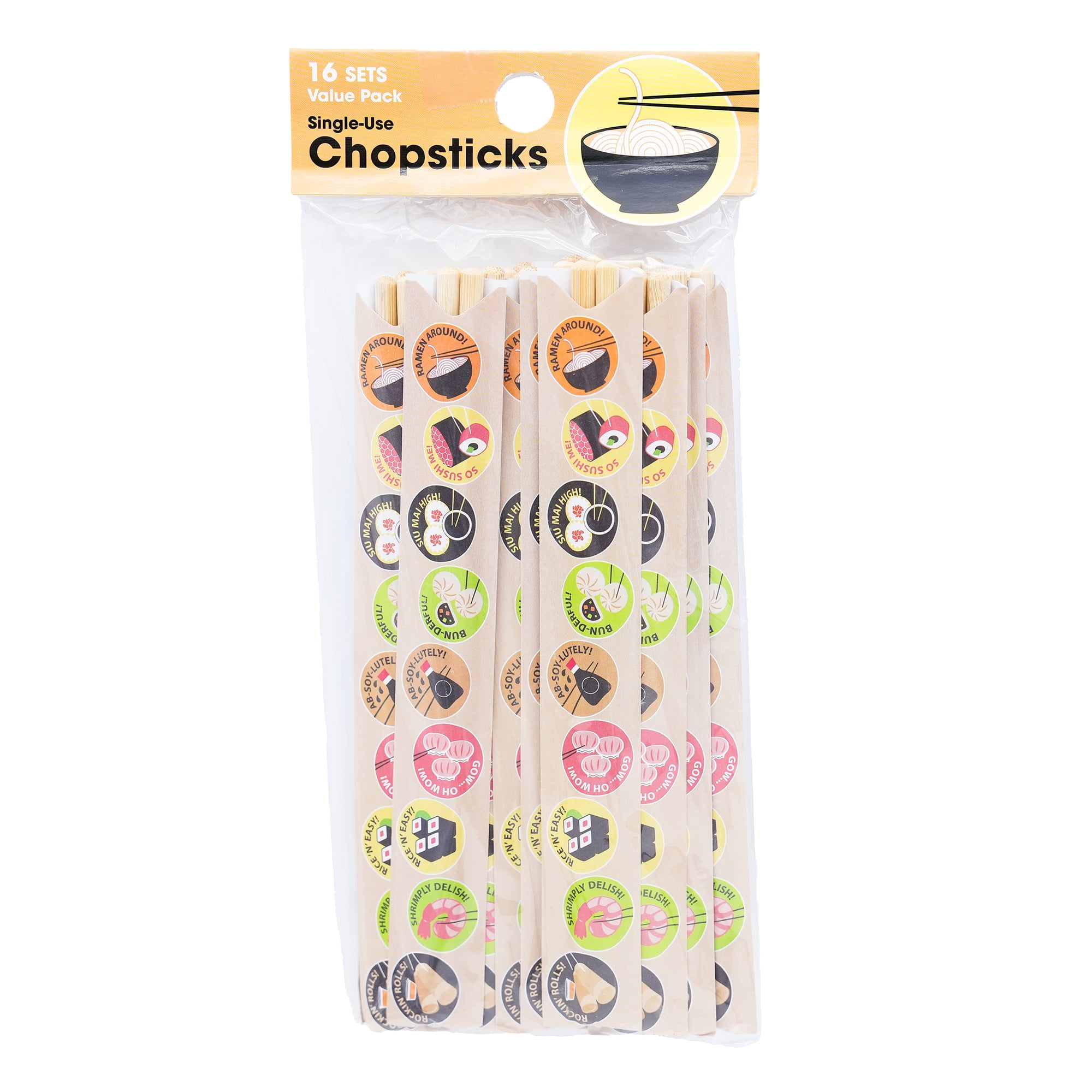 Gwen Studios Disposable Bamboo Wooden 8" Chopsticks (16 Pairs)