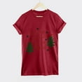 thumbnail image 4 of Odeerbi Christmas Shirts for Women 2025 Casual Round Neck Short-sleeved Christmas Tree Printed Top Green, 4 of 6