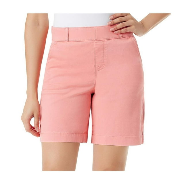 Gloria Vanderbilt Womens Shape Effect Casual Bermuda Shorts, Pink, 14