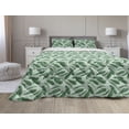 thumbnail image 1 of Banana Leaf Comforter & Sham Bedding Set, Hand Drawn Cartoon Style Leafage of an Exotic Fruit Tree Tropical Paradise, 3 pcs Duvet Set Microfiber Filling Quilt, 5 Sizes, Forest Green, by Ambesonne, 1 of 4