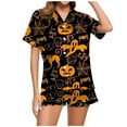 thumbnail image 1 of Fgnfyis Ensemble de Pyjama Décontracté Imprimé pour Femmes et Shorts Pyjama d'Halloween Femmes Noir_003 TTG, 1 of 6