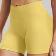 thumbnail image 2 of felwors Women Workout Gym Shorts 4.5 Scrunch Butt Lifting Tummy Control Shorts Comfy Running Seamless Booty Biker Shorts Yellow, L, 2 of 5