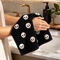 thumbnail image 4 of Miwamany Halloween Skull Hand Towel, Black White Skeleton Decorative Towel, Soft Absorbent Kitchen Bathroom Hand Towel, Spooky Home Indoor Decoration Supplies, 23.6x15.7 inch, 4 of 7