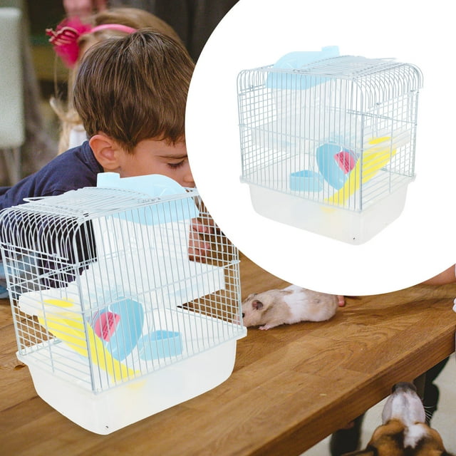 HEALEEP 1Set Double-Layer Hamster Castle Style Rat Cage Toy for Pet Owners with Small Mice and Rats 33x23x17cm