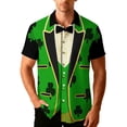 thumbnail image 3 of VBTAPA Men's St Patrick's Day Shirt Shamrock Print Short Sleeve Hawaiian Shirts Big and Tall Holiday Casual Button Down Shirt Green M, 3 of 9