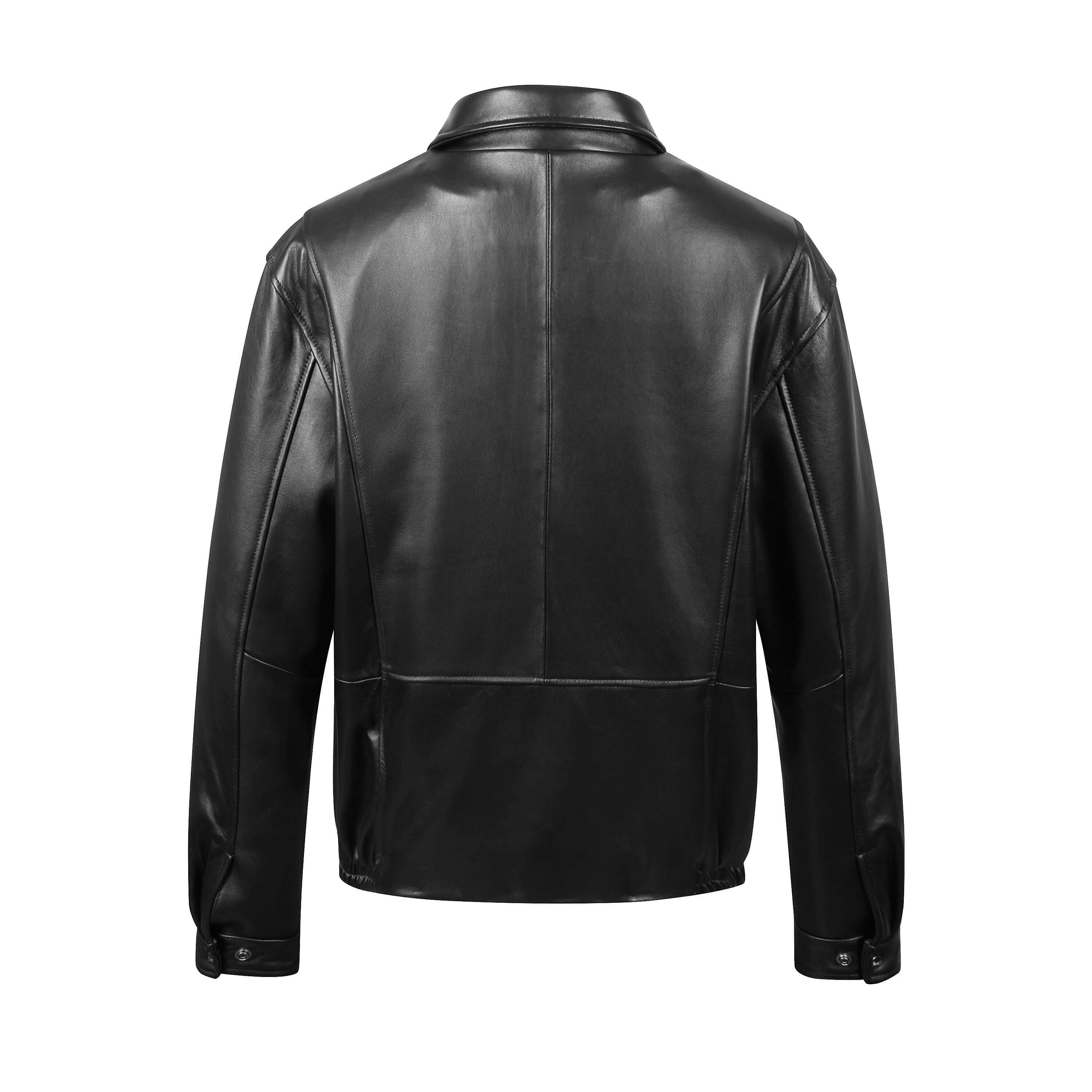 Reed Men's New Zealand Lambskin Leather Jacket (3XLTall, Black)