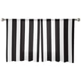 thumbnail image 2 of Black Striped Semi Sheer Curtains 45 Inch Length 2 Panels Set, Modern Farmhouse Black White Stripes Sheer Kitchen Curtain Privacy Voile Window Curtain for Living Room Bedroom Rod Pocket Drapes, 2 of 7