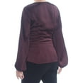 thumbnail image 2 of INC $69 Womens New 1036 Burgundy Belted Long Sleeve Wrap Top S B+B, 2 of 2